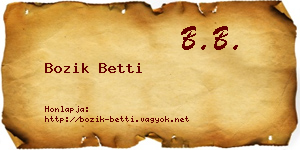 Bozik Betti névjegykártya